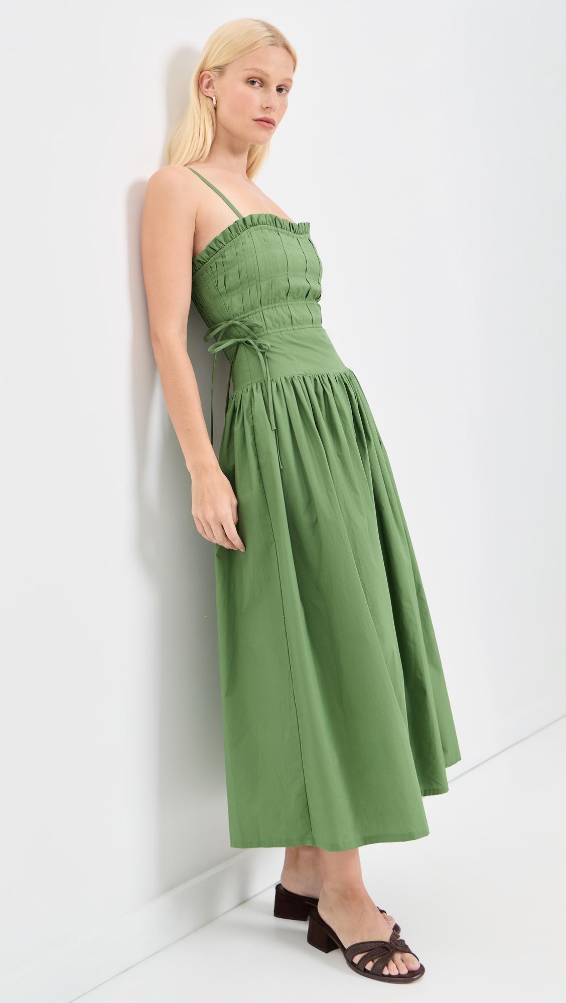 Pleated Midi Dress by MOON RIVER