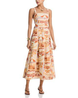 Square Neck Midi Dress by MOON RIVER