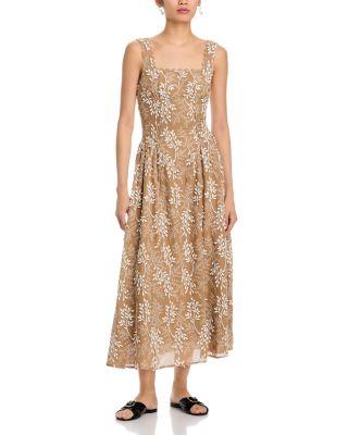 Square Neck Midi Dress by MOON RIVER