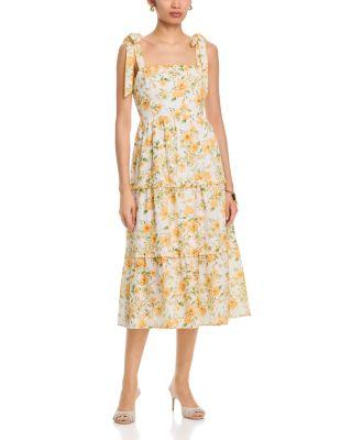 Tie Strap Midi Dress by MOON RIVER