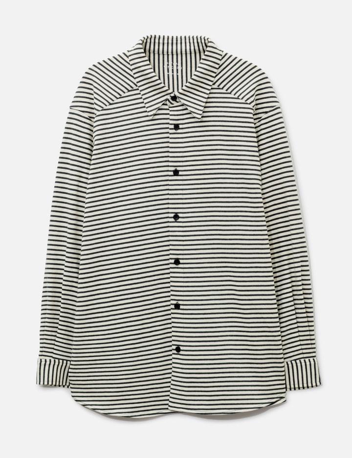 Adam Cotton Shirt In Gray Stripe by MOONDAL