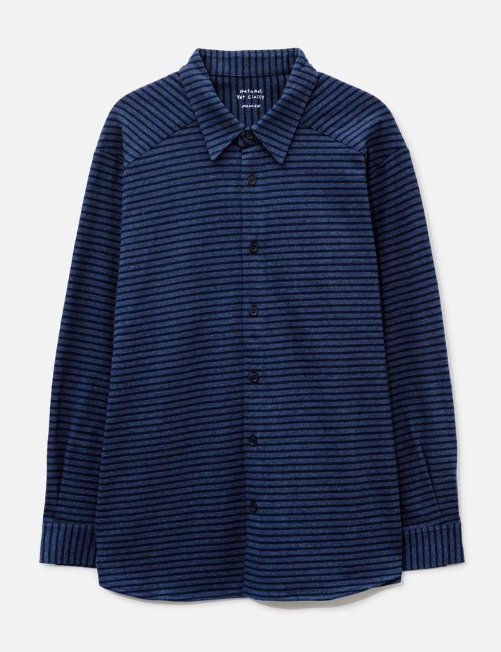 Adam Cotton Shirt In Navy Stripe by MOONDAL