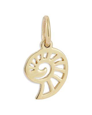 14 Yellow Gold Dainty Shell Pendant by MOON&MEADOW