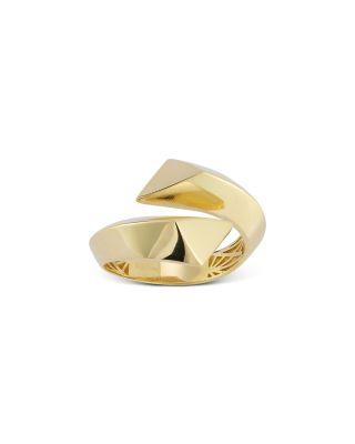 14K Yellow Gold Bold Knife Edge Bypass Ring by MOON&MEADOW