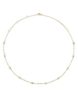 14K Yellow Gold Diamonds by the Yard Chain Necklace by MOON&MEADOW