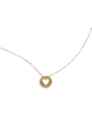 14K Yellow Gold Heart Cutout Pendant Necklace by MOON&MEADOW
