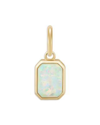 14K Yellow Gold Lab Created Opal Pendant by MOON&MEADOW