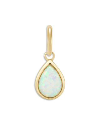 14K Yellow Gold Lab Created Opal Pendant by MOON&MEADOW