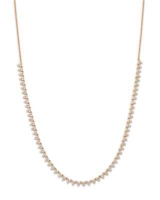 14K Yellow Gold Lab Grown Diamond Trilogy Collar Necklace by MOON&MEADOW