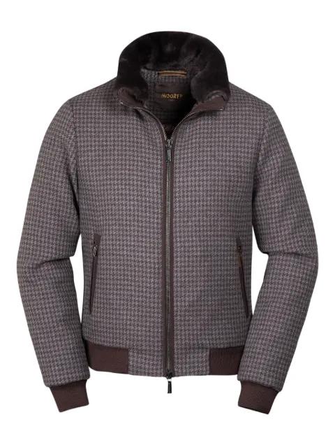 Bellati-Pp houndstooth zip-up jacket by MOORER