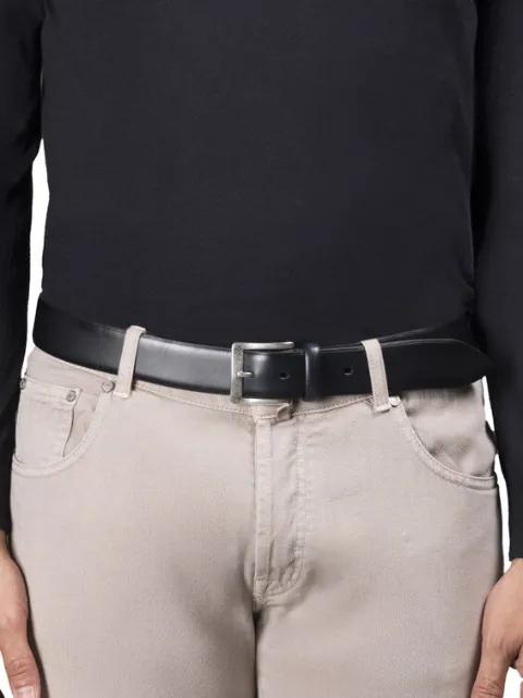 Berth-ash leather belt by MOORER