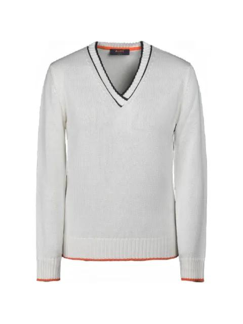 Boulie-Cse striped V-neck jumper by MOORER