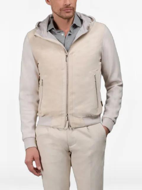 Cascella-Urm hoodied zip suede jacket by MOORER