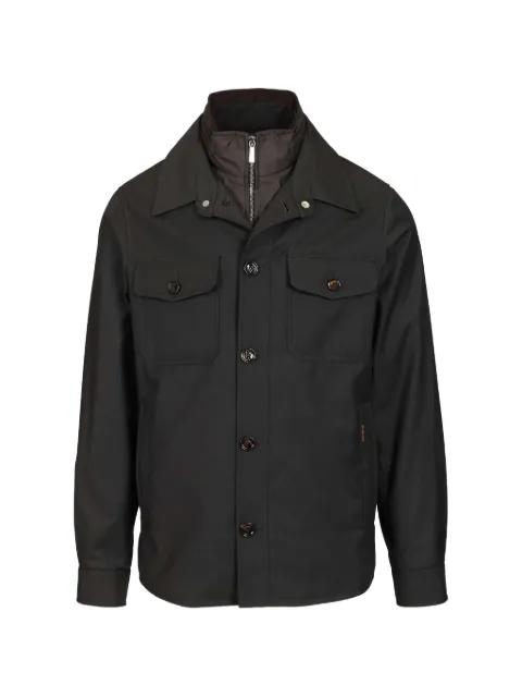 Dulac-Pum buttoned chest-pocket overshirt by MOORER