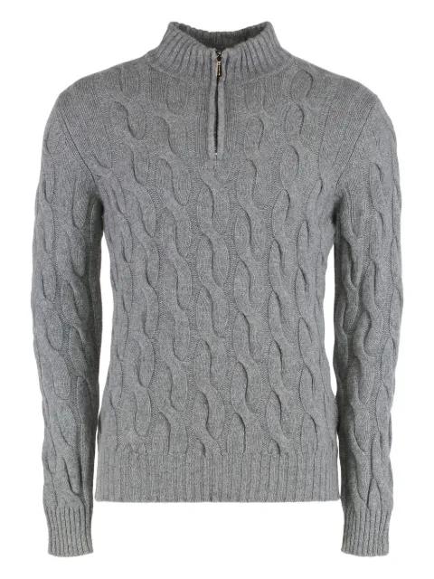 Fedro-CWS cable-knit zip sweater by MOORER