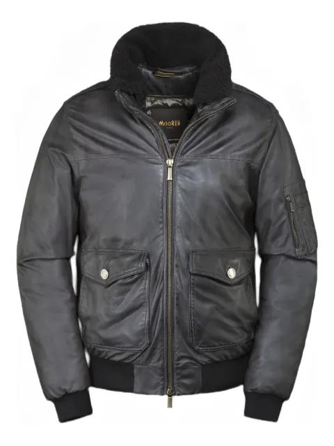 Folco-Pe1 leather shearling-collar jacket by MOORER