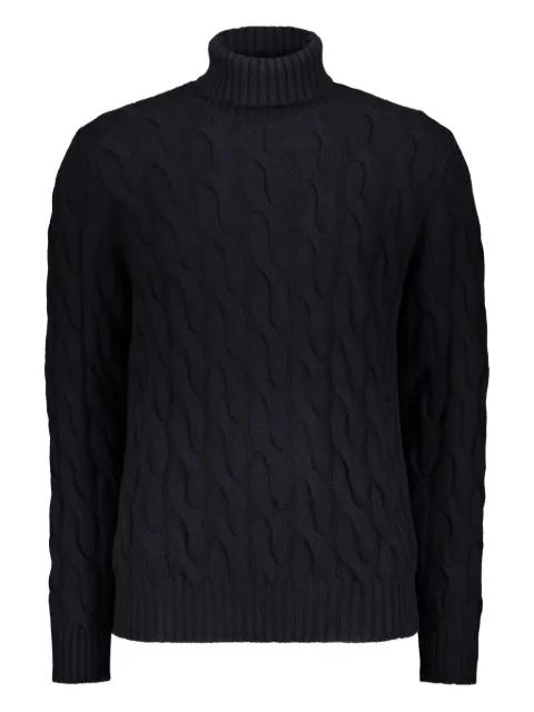 Gordon cable-knit roll neck sweater by MOORER