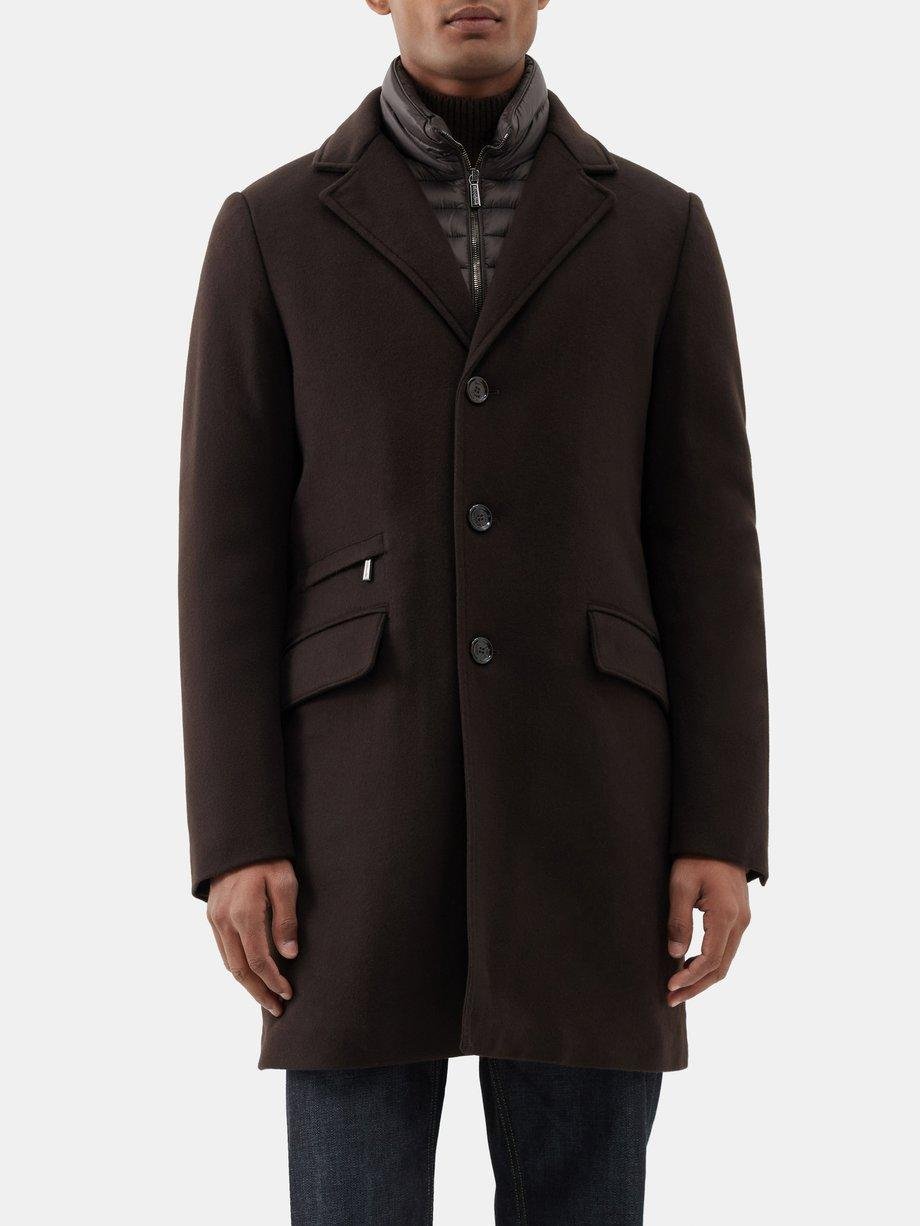 Harris detachable-liner cashmere overcoat by MOORER