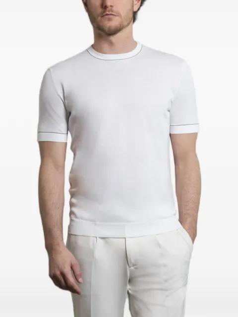 Jairo-Cre crew-neck stripe-detail T-shirt by MOORER