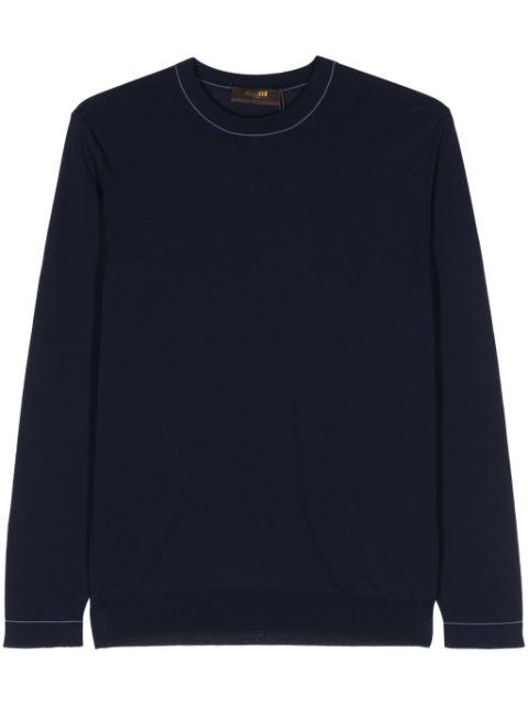 Tristand fine-knit cotton jumper by MOORER
