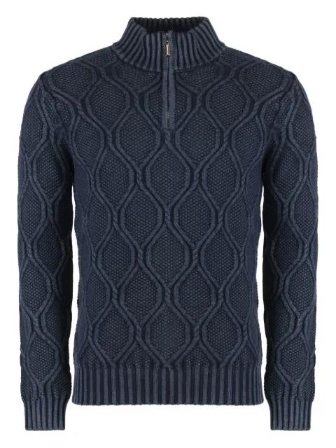 cable-knit half-zip pullover by MOORER