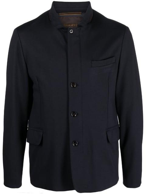 camp-collar single-breasted coat by MOORER