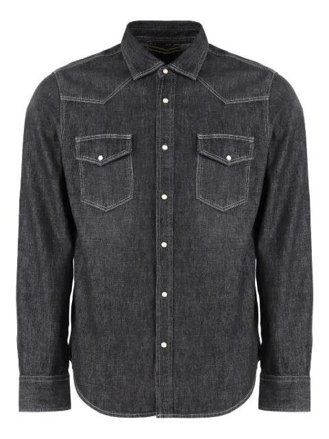 denim flap-pocket shirt by MOORER