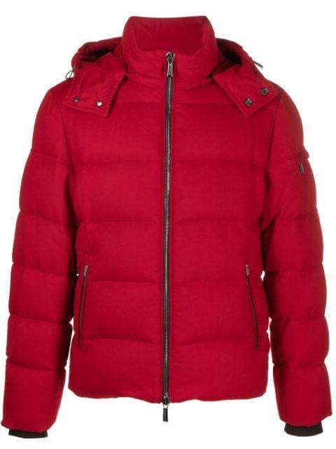 detachable-hood padded jacket by MOORER