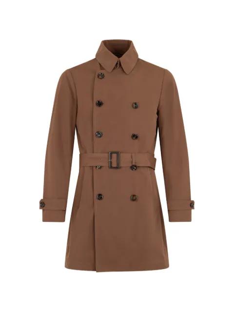 double-breasted belted trench coat by MOORER