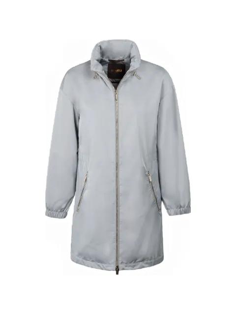 drawstring-collar zip parka by MOORER