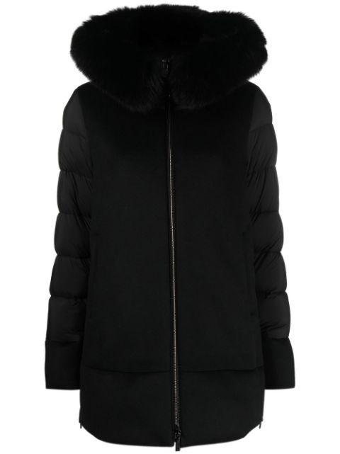 faux-fur trim puffer jacket by MOORER