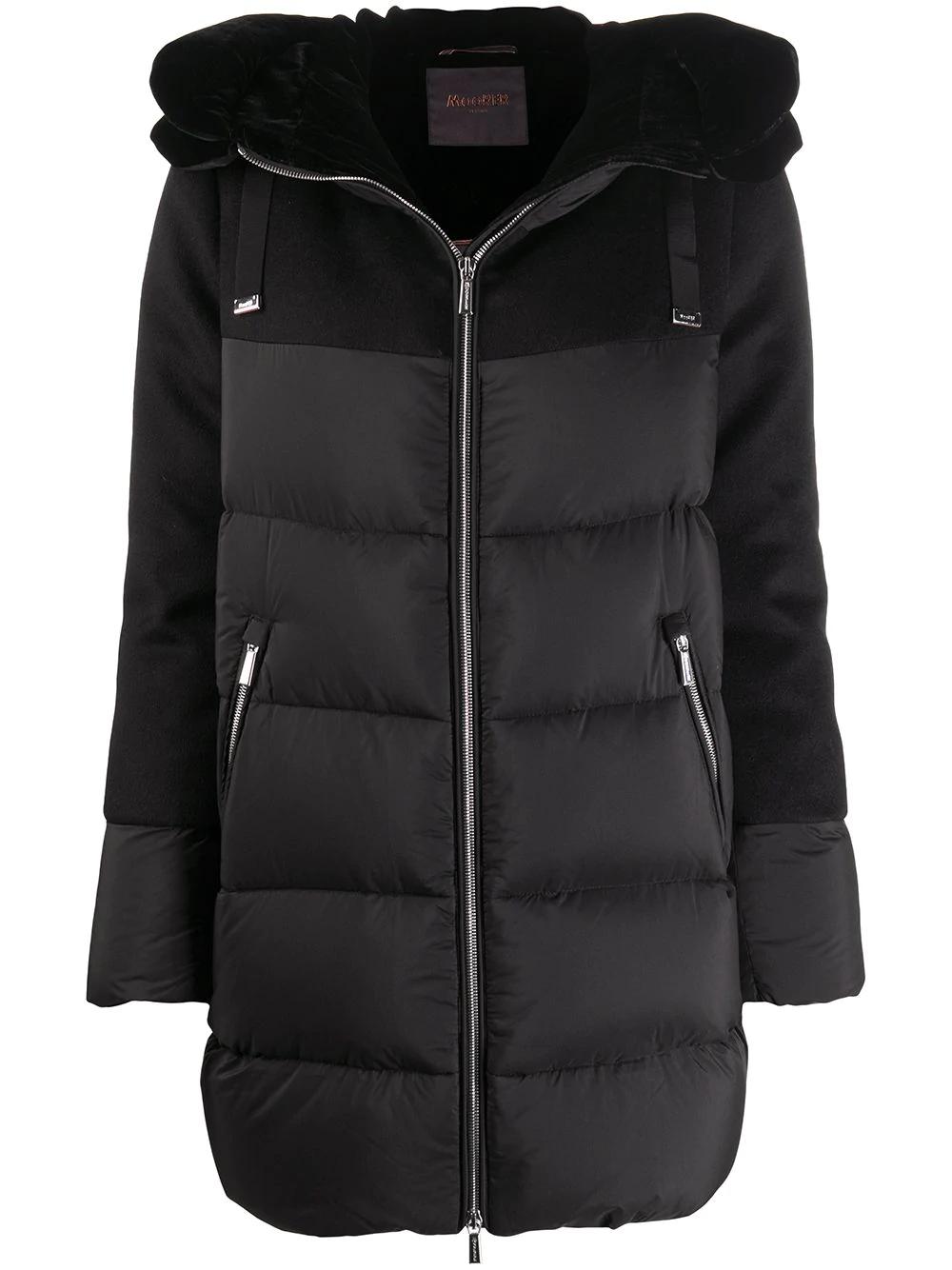 felt-panelled puffer coat by MOORER