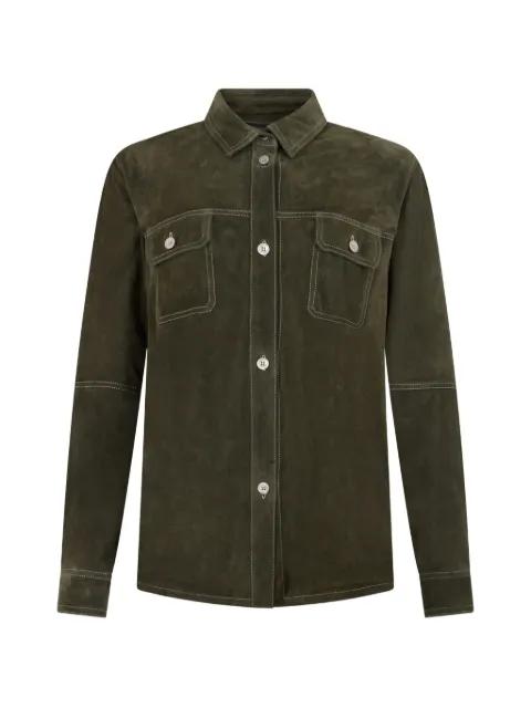 flap-pocket leather jacket by MOORER