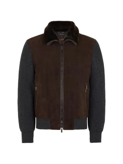 fur-collar bomber jacket by MOORER