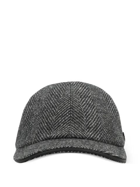 herringbone-pattern baseball cap by MOORER