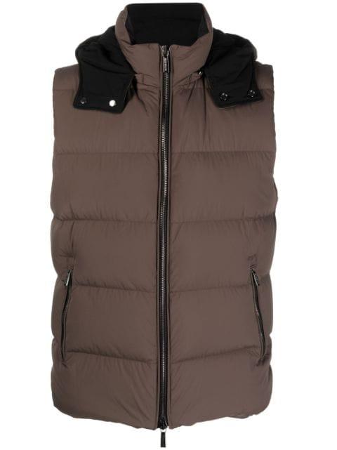 high-neck padded gilet by MOORER