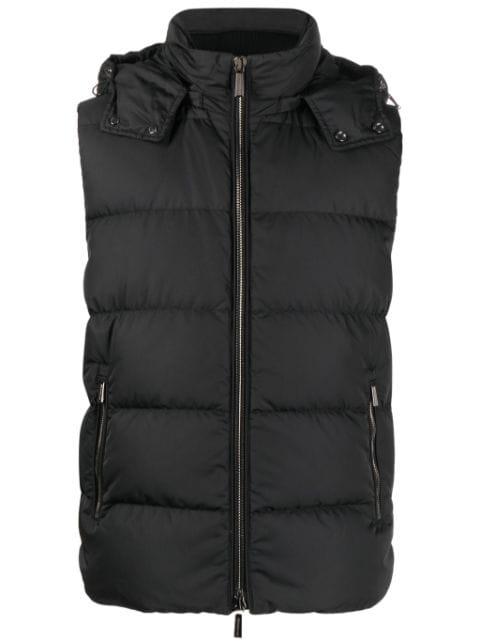 high-neck padded gilet by MOORER