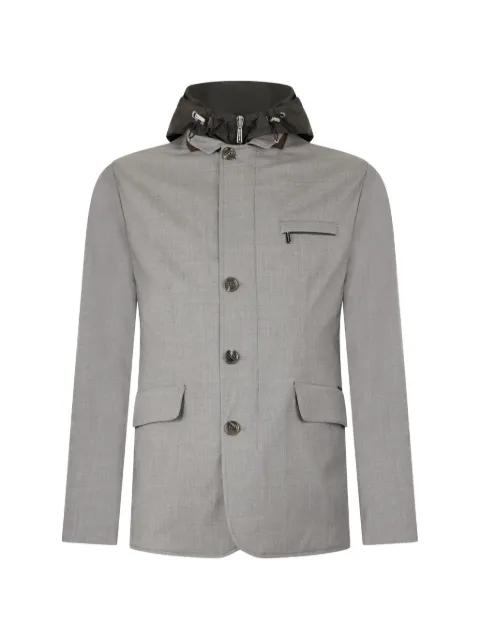 hoodied button jacket by MOORER