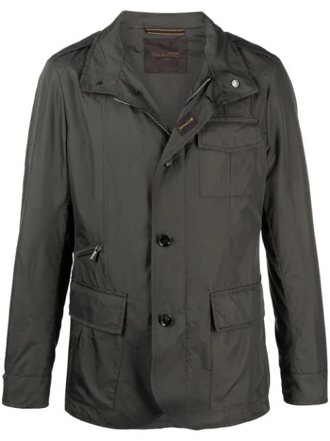hoodied buttoned down jacket by MOORER