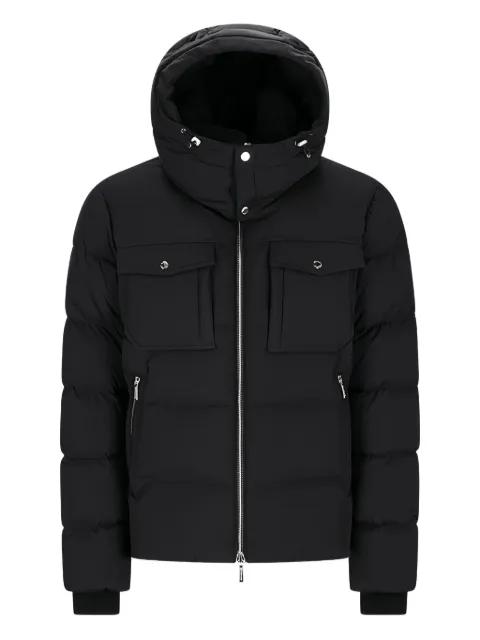 hoodied flap-pocket jacket by MOORER
