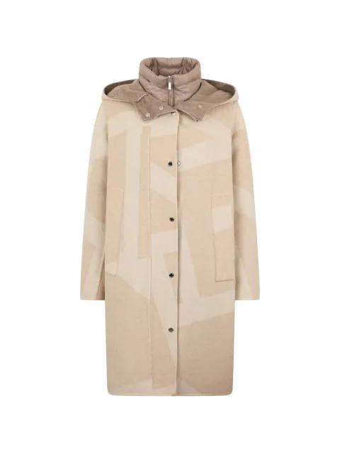 hoodied graphic coat by MOORER