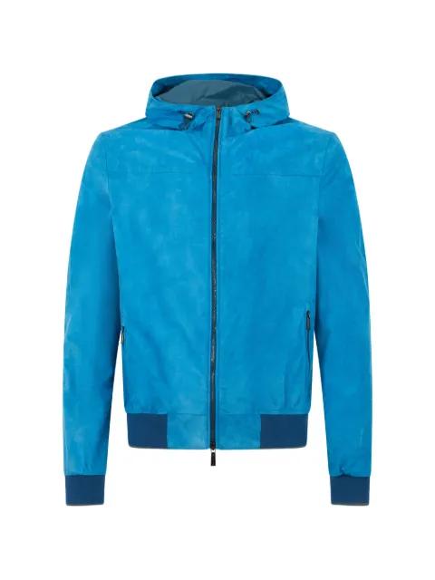 hoodied leather jacket by MOORER