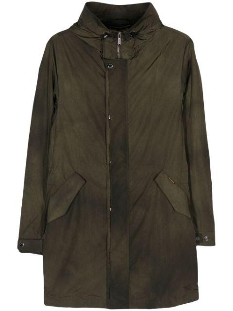 hoodied midi raincoat by MOORER