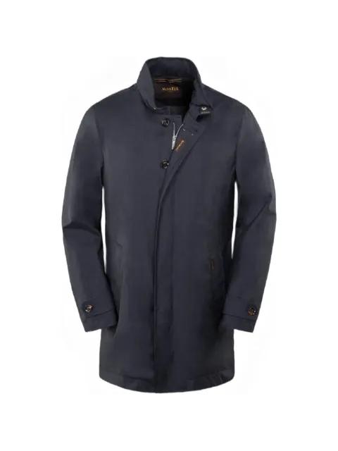 hoodied zip-pocket duster coat by MOORER