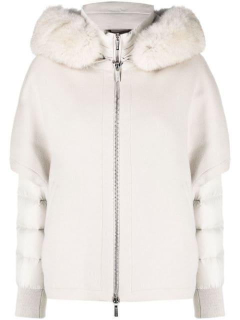 layered hoodied jacket by MOORER