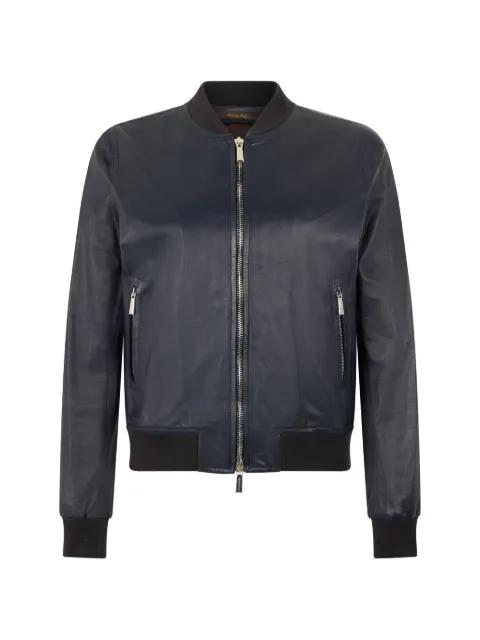 leather bomber jacket by MOORER