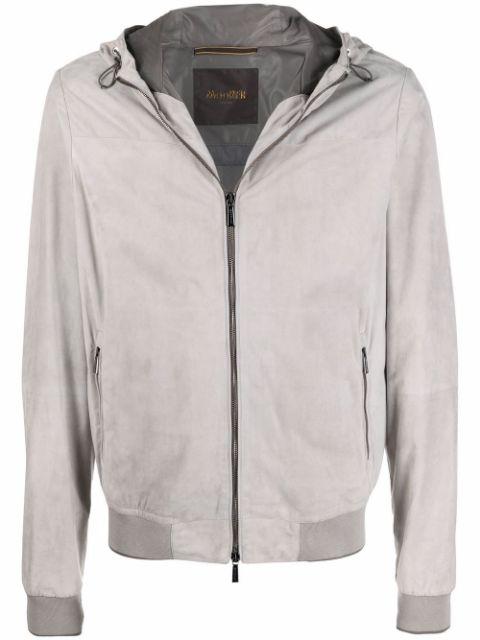 lightweight zipped leather jacket by MOORER