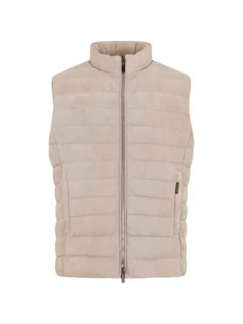 padded zip gilet by MOORER