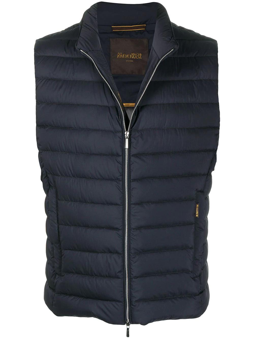 padded zip-up gilet by MOORER