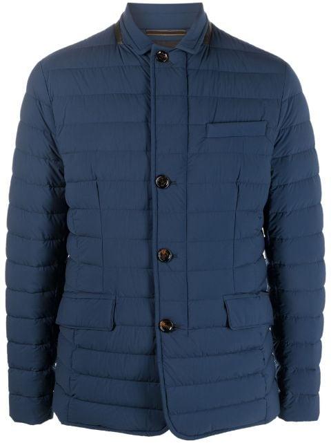 quilted-finish buttoned-up jacket by MOORER